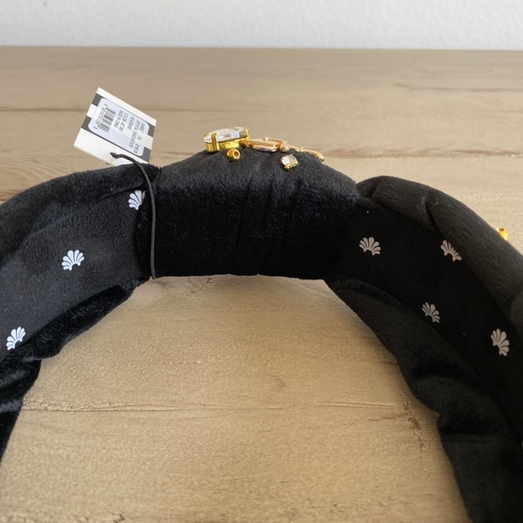 Lele Sadoughi Graduation Jet Velvet Embellished Headband - Picture 6 of 12